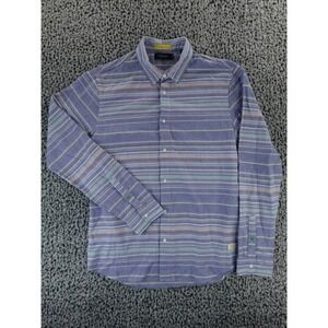 Scotch Soda Amsterdam Mens Regular Fit Long Sleeve Button Down Blue Stripe L